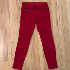 J Brand Red Corduroy Skinny Jean